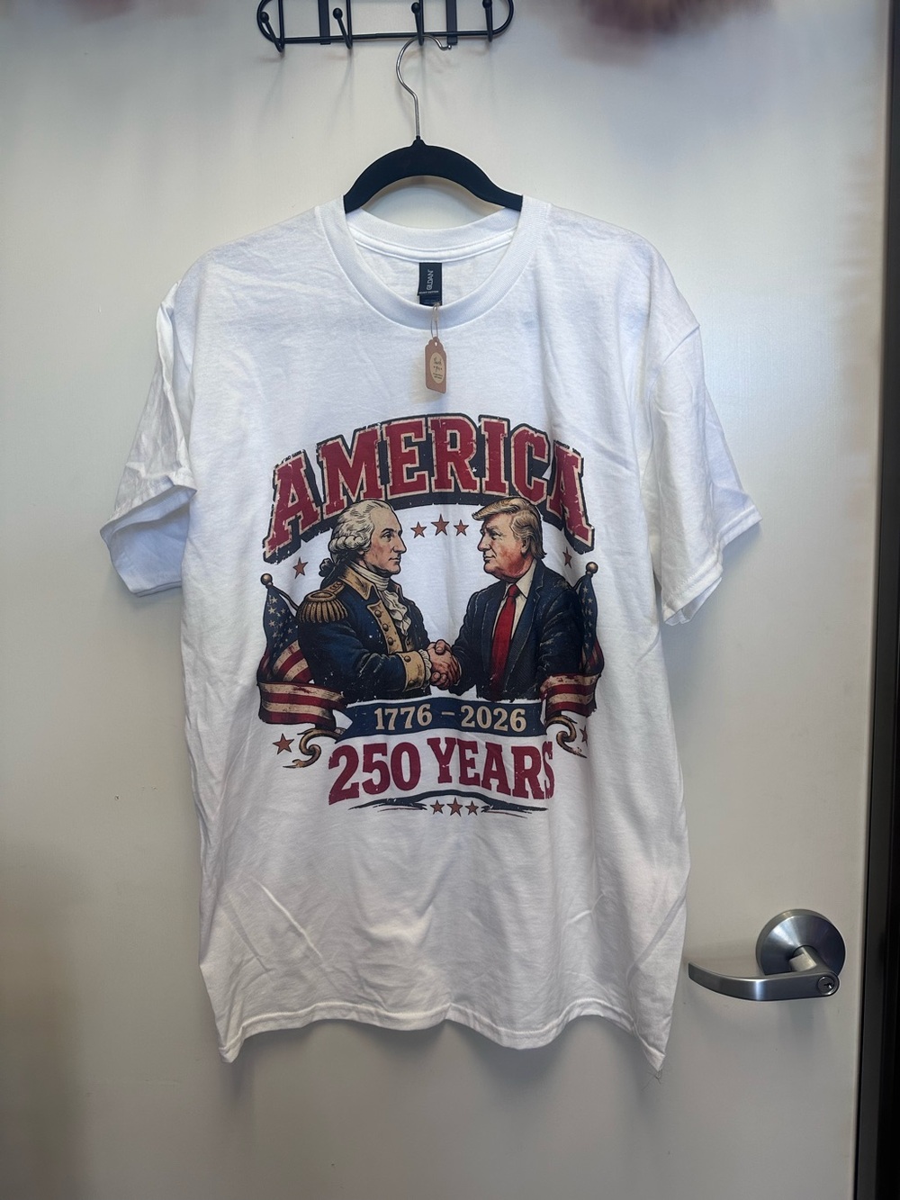 White Short-Sleeve "America 250 Years" Graphic Tee